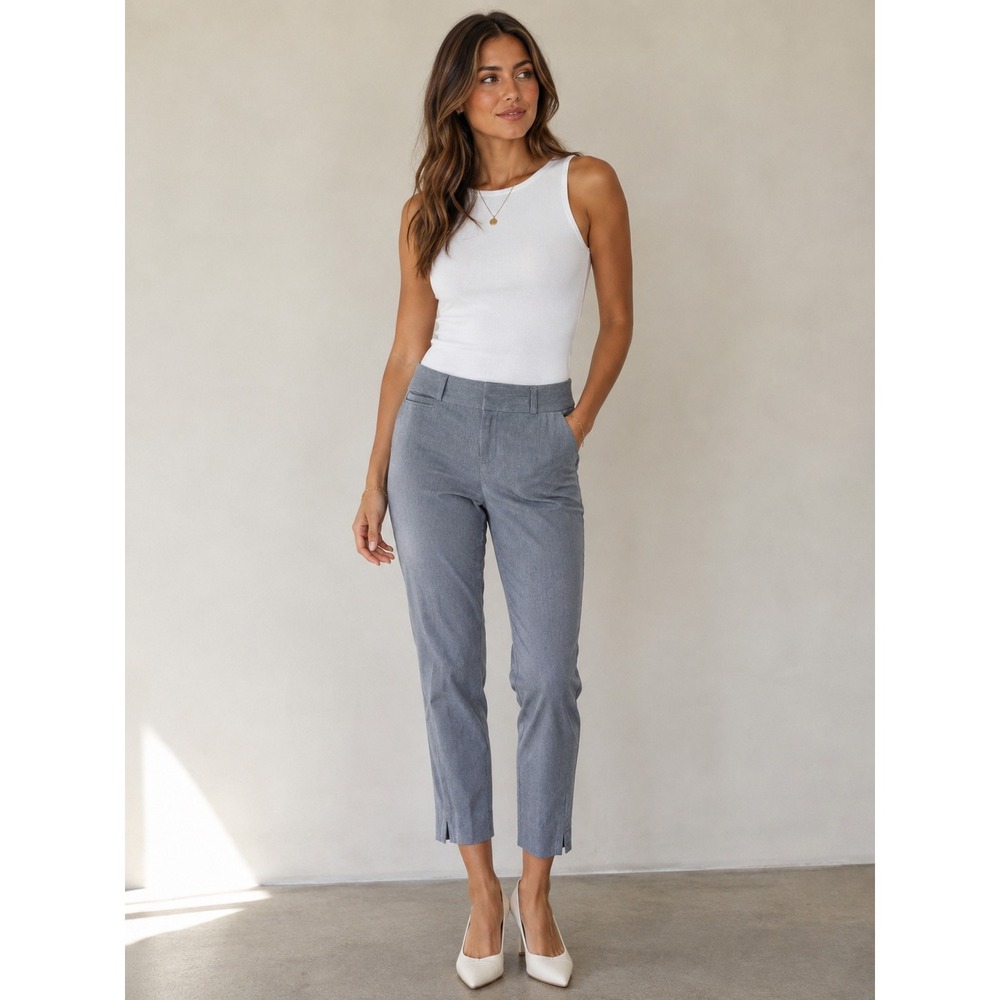 Banana Republic‎ Sloan Slim Ankle Pants Grey Blue Heathered Womens 2 J96